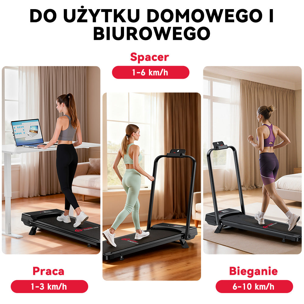 Bieżnia Składana C1, Prędkość 1-10 km/h, 5% Nachylenia Ręcznego