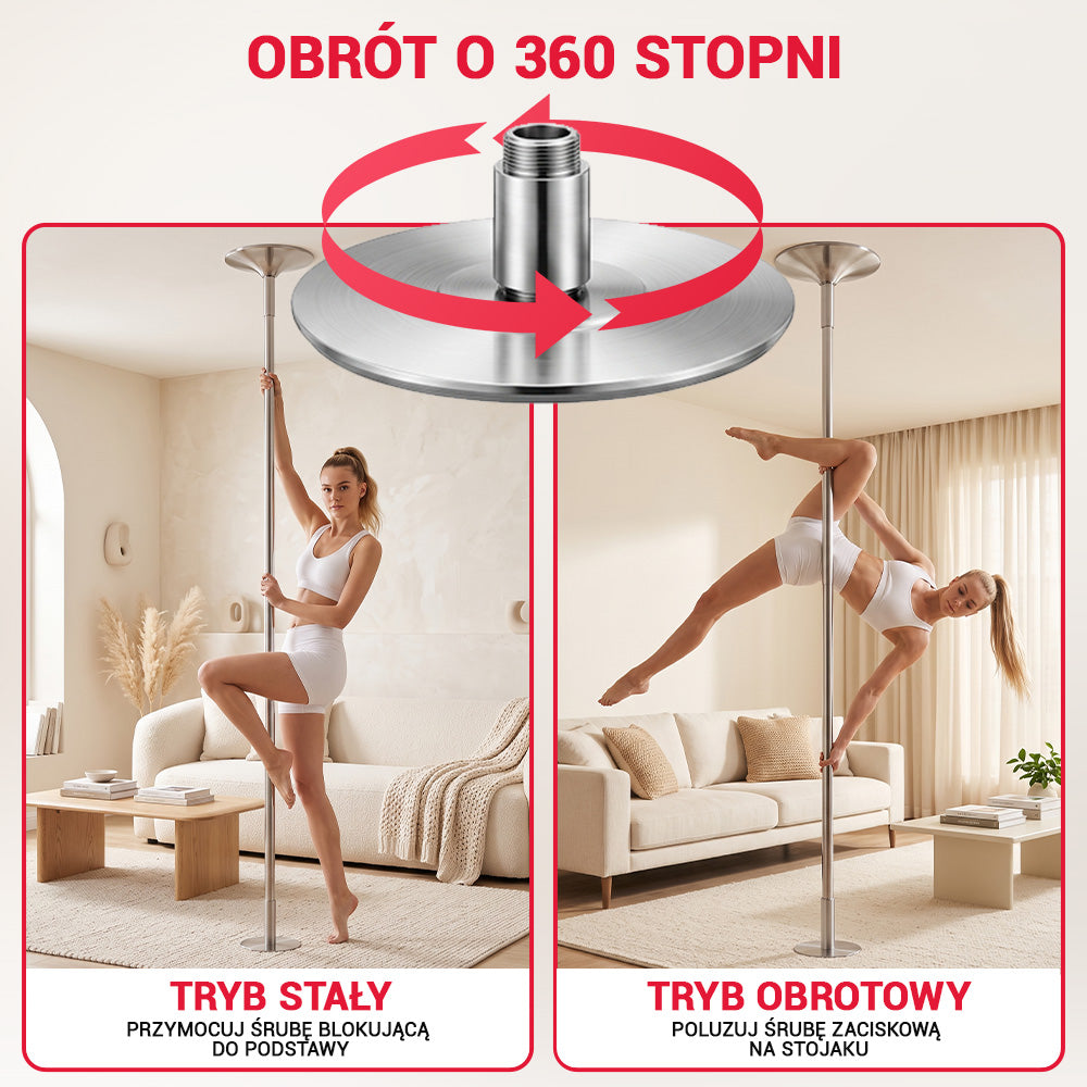 Drążek do Tańca z Regulacją Wysokości