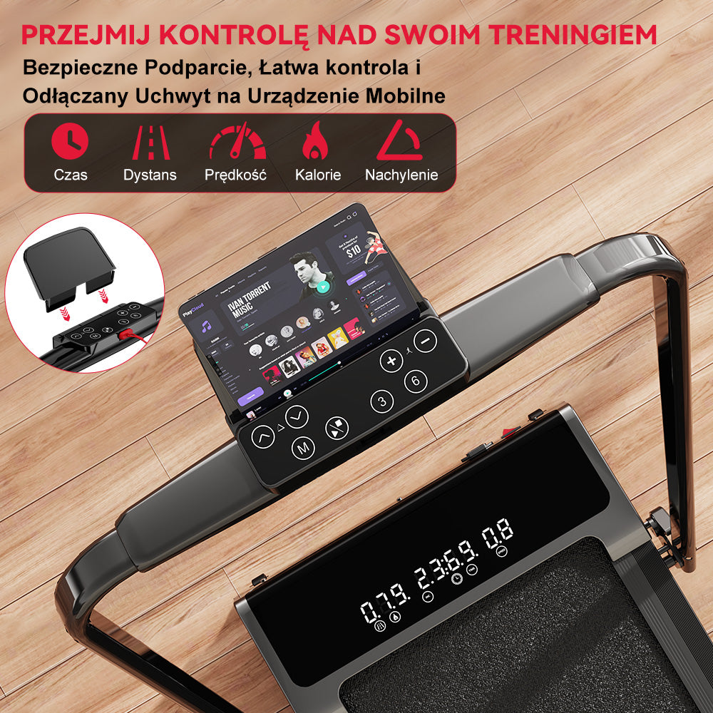 Bieżnia Y3 z Silnikiem Bezszczotkowym, Automatyczne Nachylenie 12%