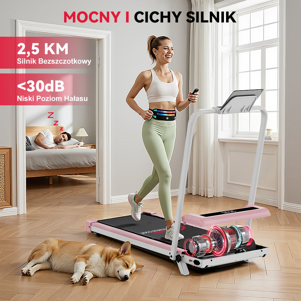 Bieżnia Składana Z3 z Silnikiem Bezszczotkowym, Prędkość 1-6 km/h, 5% Nachylenia Ręcznego