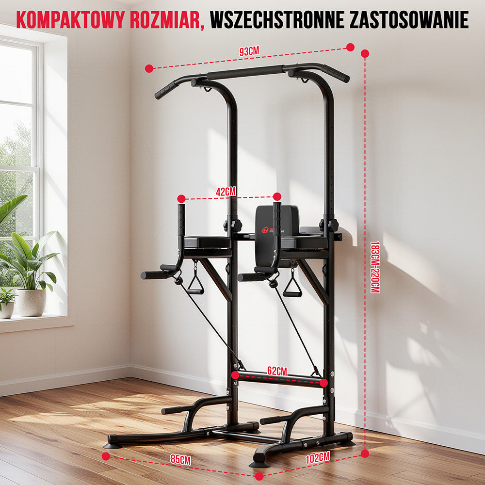 Power Tower Dip Station A1, z Taśmami Oporowymi