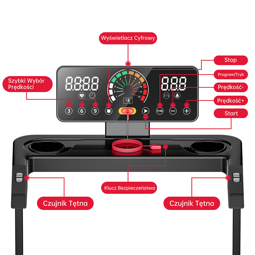 Bieżnia Składana Q8, Prędkość 1-12 km/h, Nachylenie Ręczne 5%