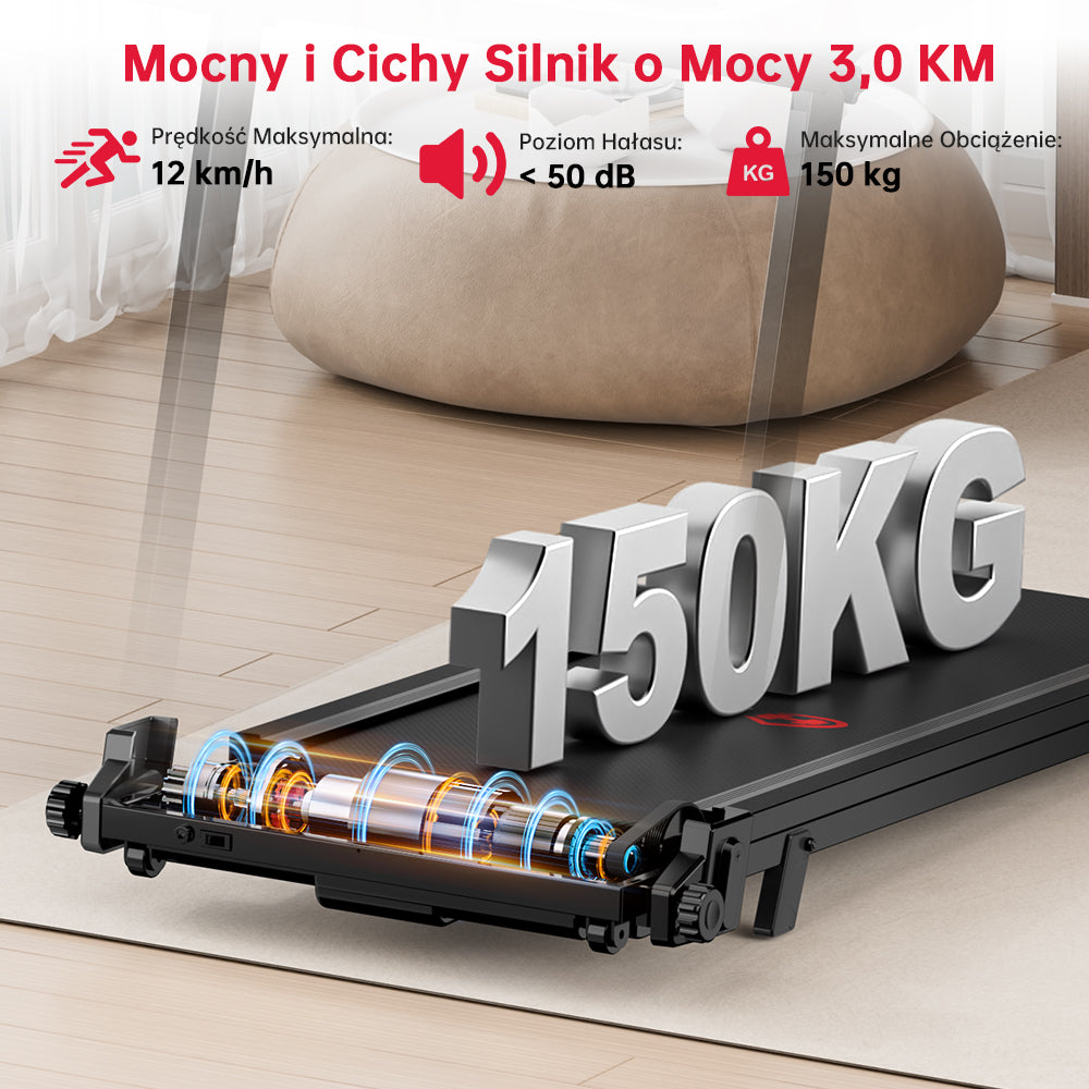 Bieżnia Składana Q8, Prędkość 1-12 km/h, Nachylenie Ręczne 5%