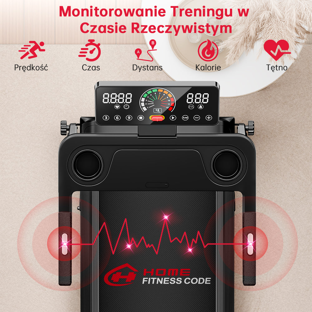 Bieżnia Składana Q8, Prędkość 1-12 km/h, Nachylenie Ręczne 5%