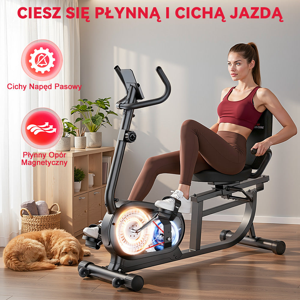 Rower Treningowy Poziomy X1, 16 Poziomów Oporu