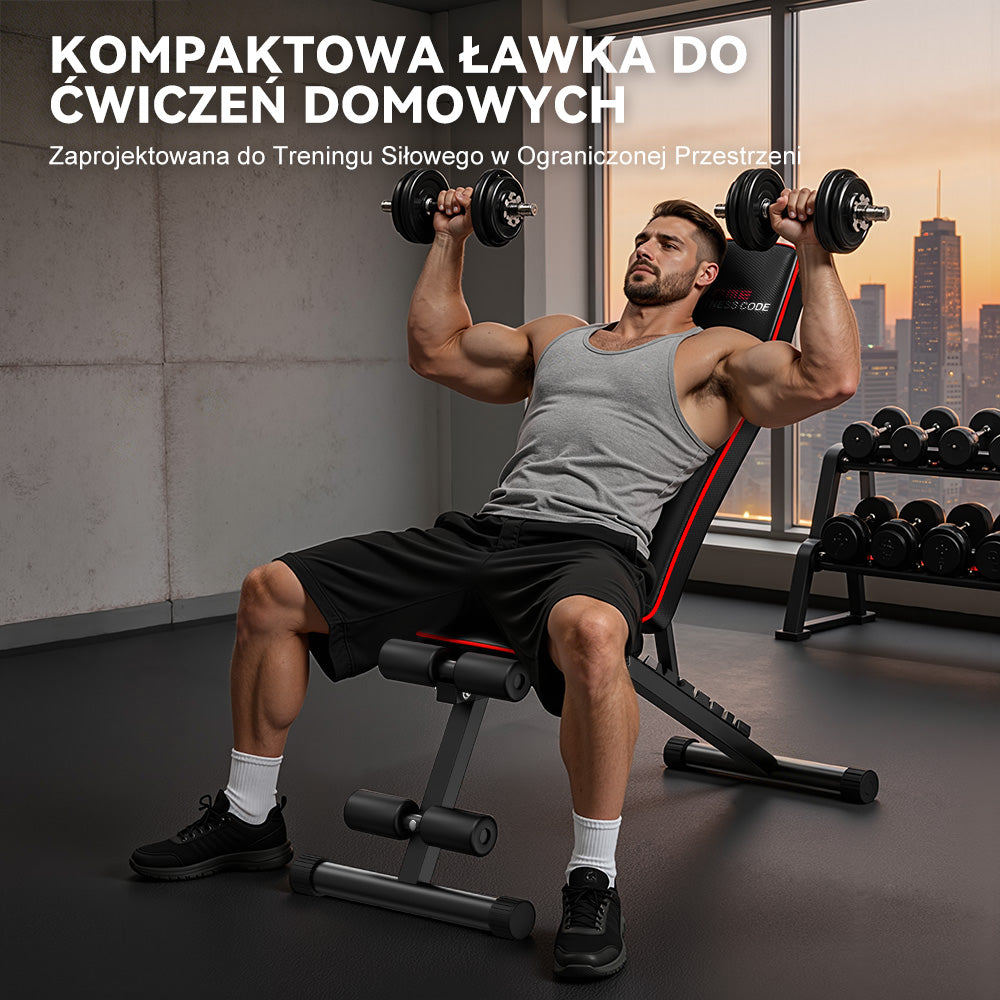Składana Ławka Treningowa B1, Regulowanym Oparciem