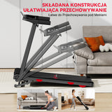Bieżnia Składana Q5 Pro z Silnikiem Bezszczotkowym, Prędkość 1–12 km/h, Automatyczne Nachylenie 15%