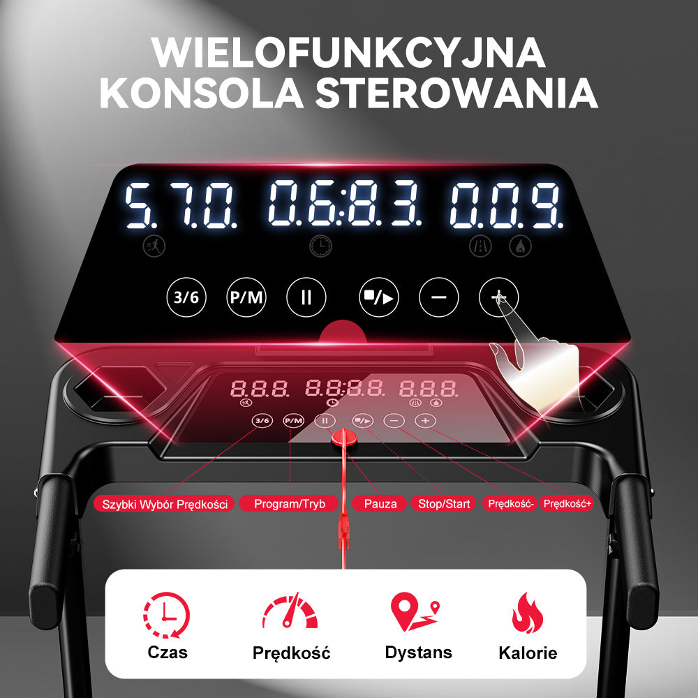Bieżnia Składana Q5 z Regulacją Nachylenia, Silnik Bezszczotkowy, Prędkość 1–12 km/h