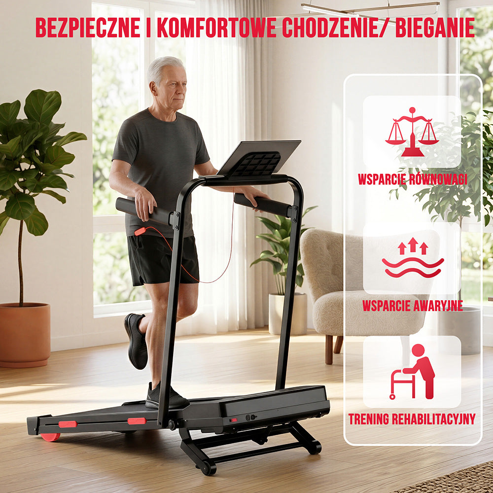 Bieżnia Składana Y5 z Silnikiem Bezszczotkowym, Automatyczne Nachylenie 0%-15%