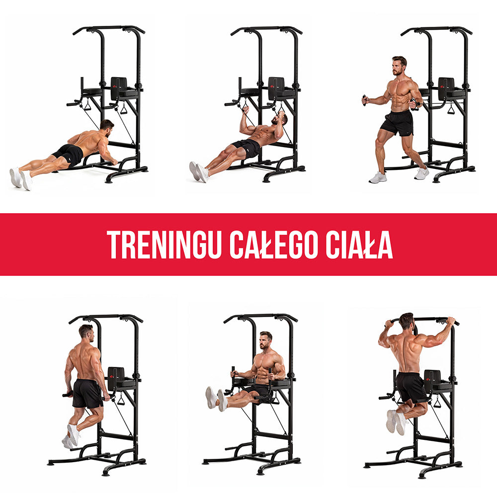 Power Tower Dip Station A1, z Taśmami Oporowymi