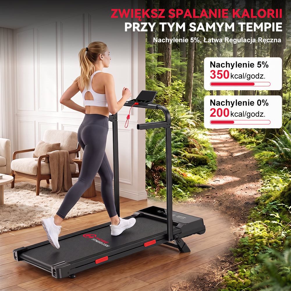 Bieżnia Składana Q2 Pro z 5% Nachylenia Ręcznego, Prędkość 1–10 km/h (Nowa Wersja)