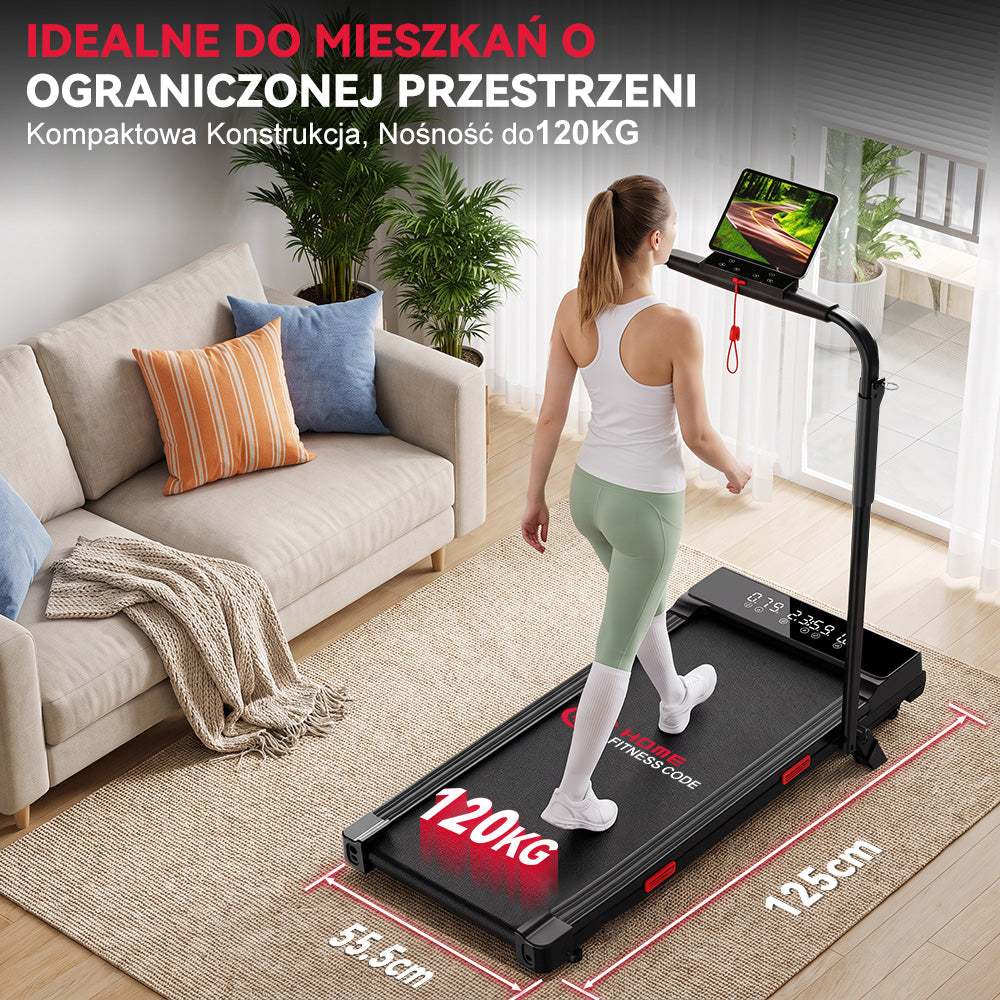 Bieżnia Składana Q2 Pro z 5% Nachylenia Ręcznego, Prędkość 1–10 km/h (Nowa Wersja)