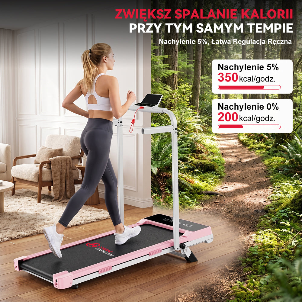 Bieżnia Składana Q2 Pro z 5% Nachylenia Ręcznego, Prędkość 1–10 km/h (Nowa Wersja)