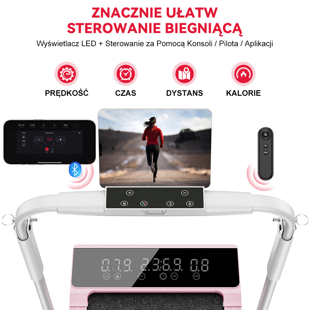 Bieżnia Składana Q2 Pro z 5% Nachylenia Ręcznego, Prędkość 1–10 km/h (Nowa Wersja)
