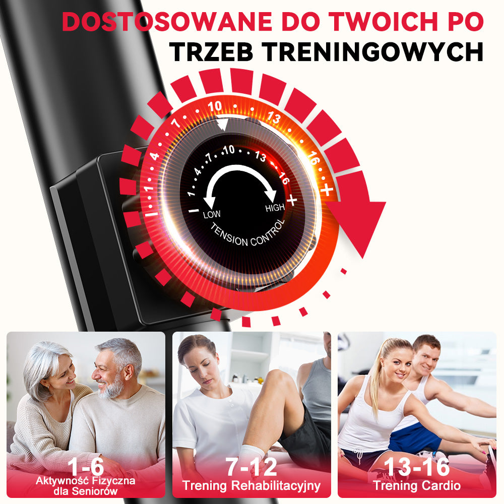 Rower Treningowy Poziomy X1, 16 Poziomów Oporu