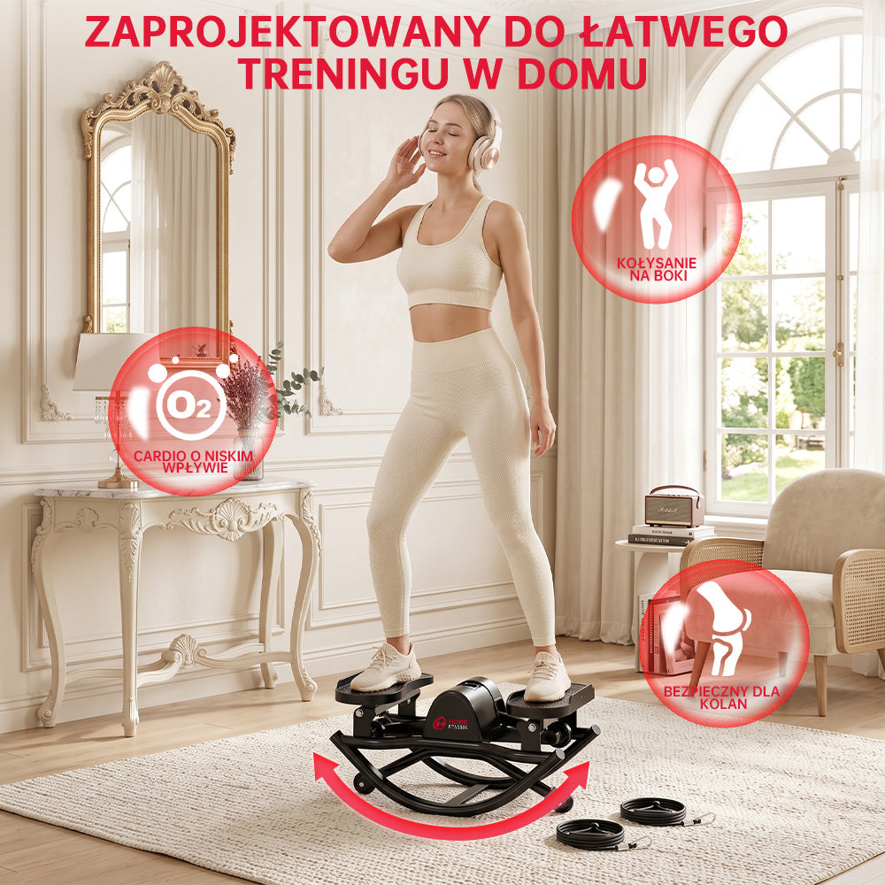 Skalny Stepper w Kształcie Litery U z Taśmami Oporowymi i Matą Antypoślizgową
