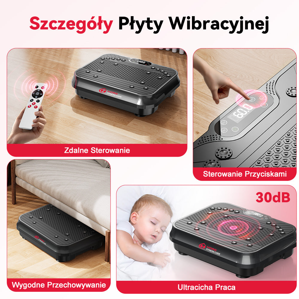 Platforma Wibracyjna F1, 250 Poziomów Intensywności