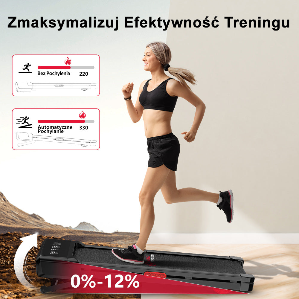 Bieżnia Y1 z Automatycznym Nachyleniem 0-12%, Prędkością 1-10 km/h
